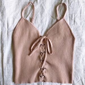 La Hearts Tops | La Hearts Lace Up Crop Top